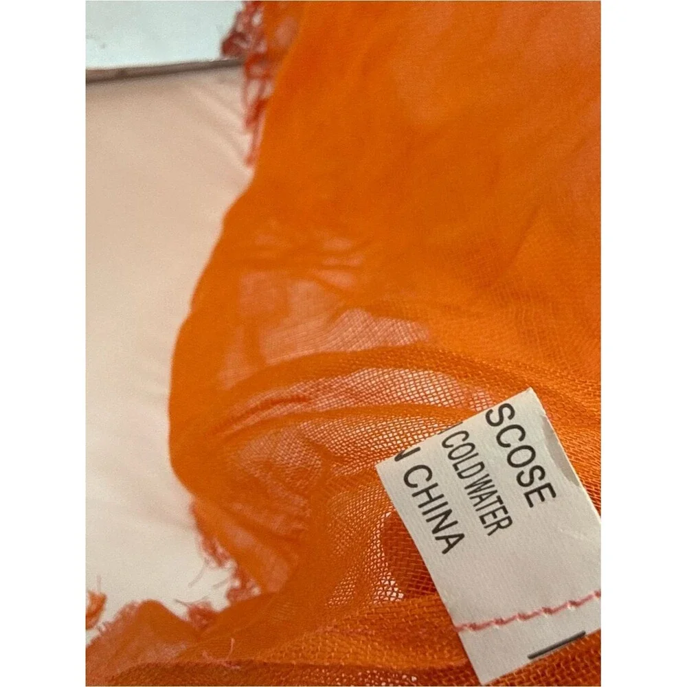 Unbranded Orange Ombre Scarf Accessory Overlay Shawl Fringe Boho Beach